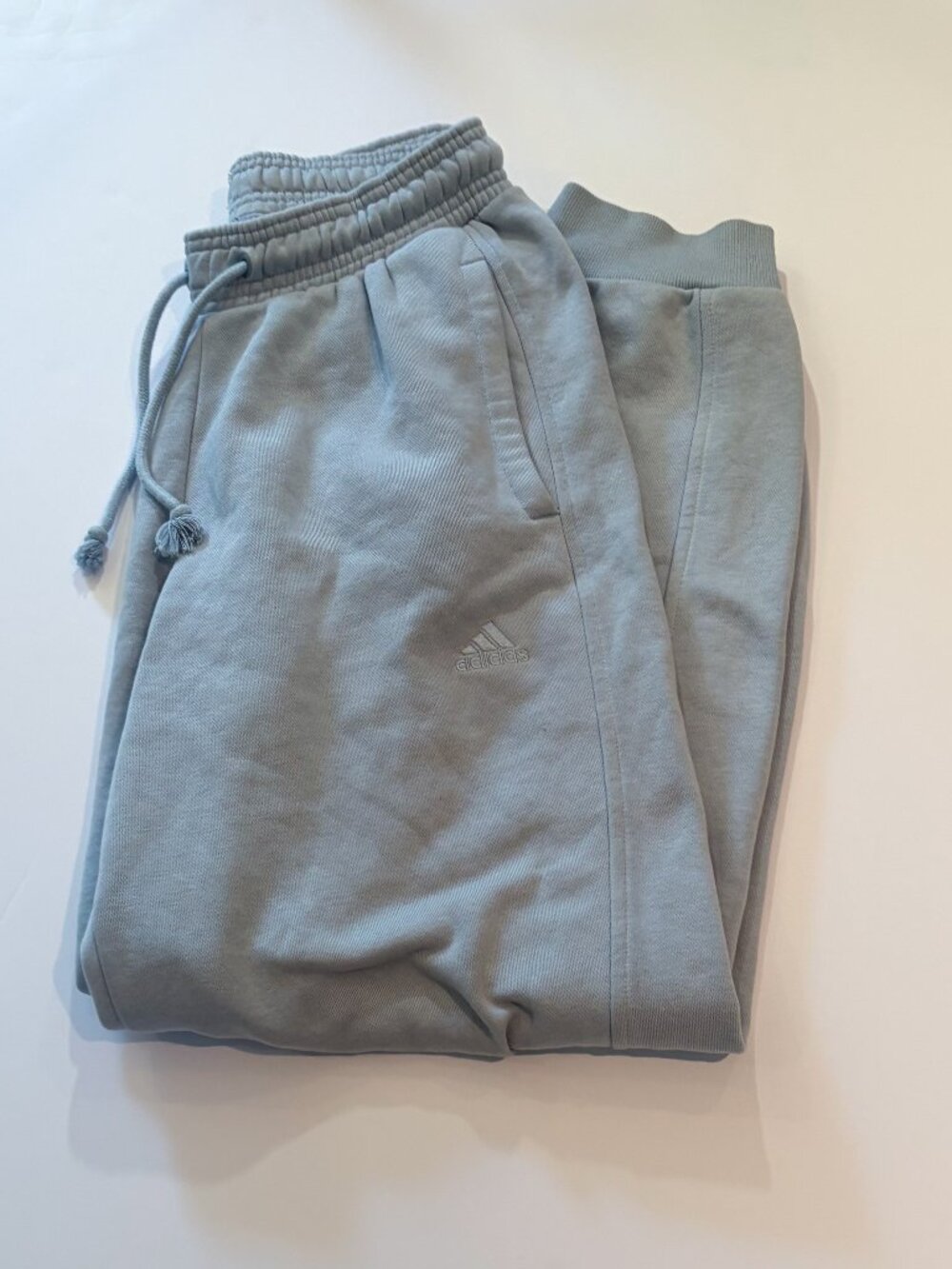 Adidas Essentials Light Blue Fleece Jogger Sweatpants Size XS
